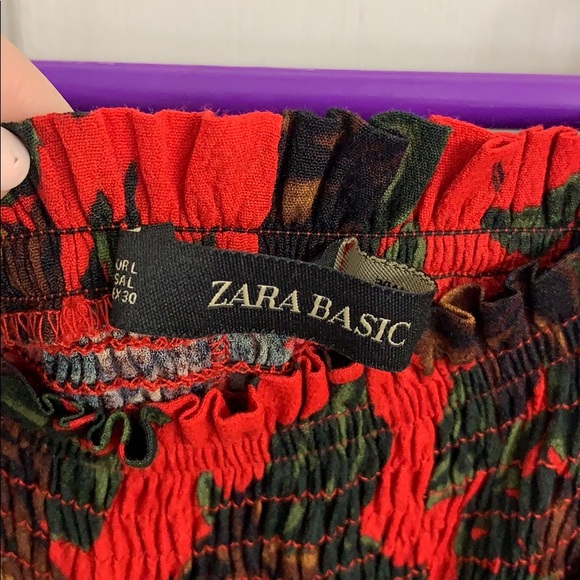 red off the shoulder dress from Zara size large - Picture 4 of 6